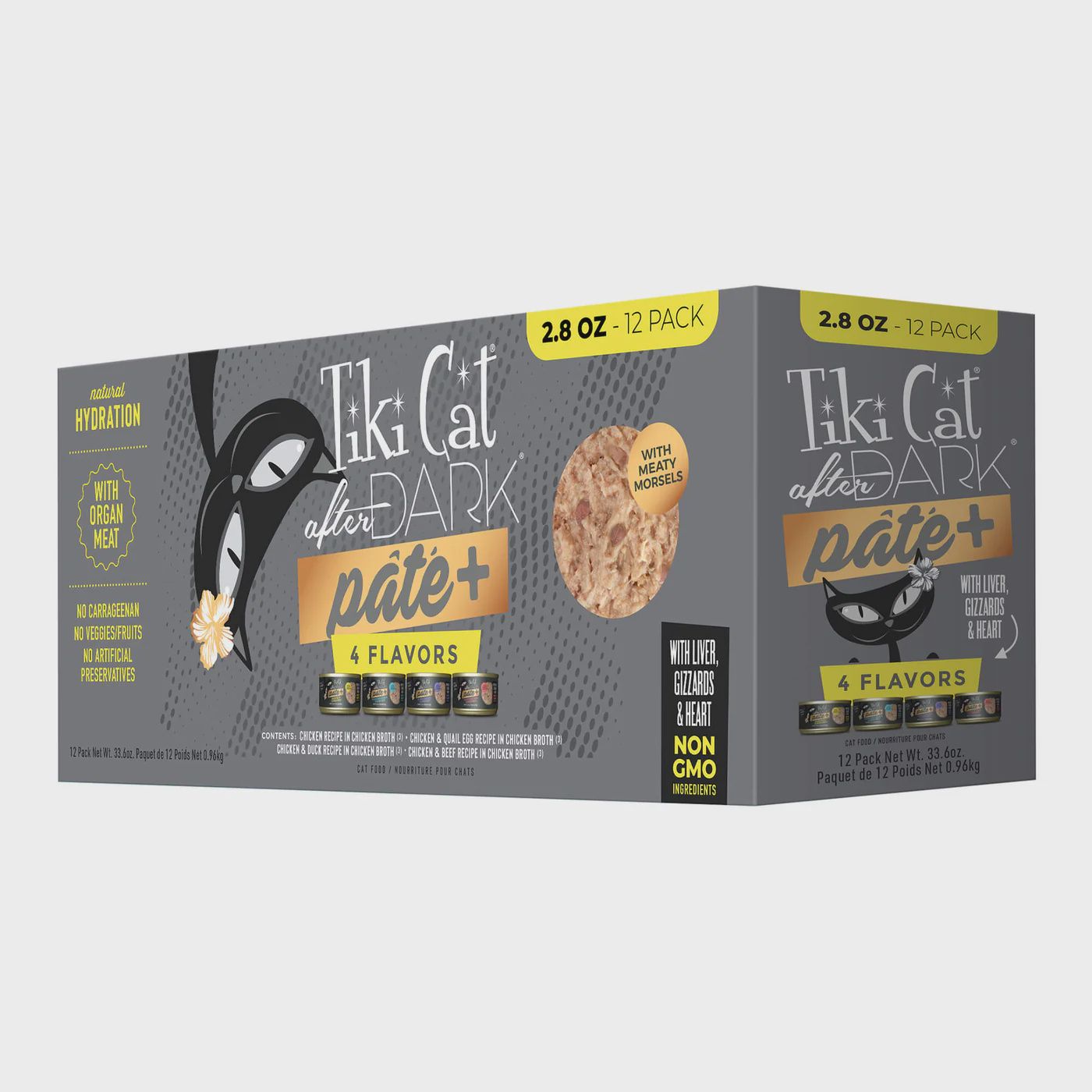 Tiki Cat After Dark Pate+ Chicken Grain Free Wet Food for Cats, 2.8 oz cans