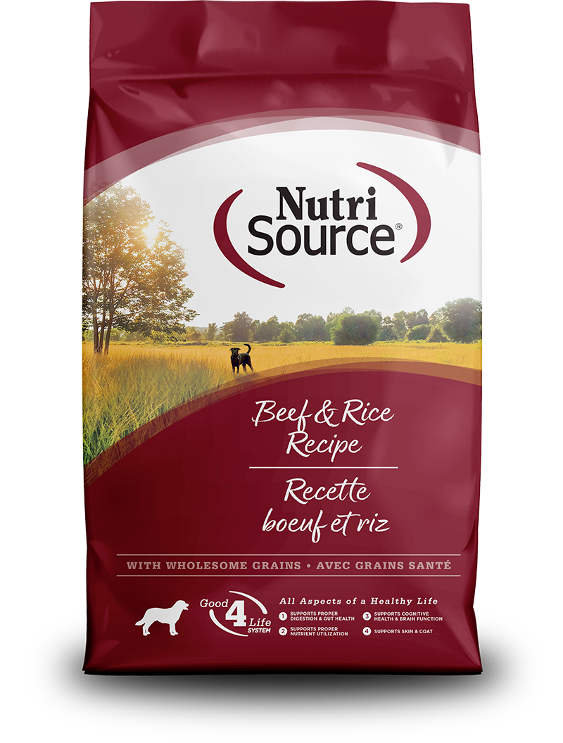 NutriSource Beef &amp; Brown Rice with Wholesome Grains Dry Dog Food, 4-lb