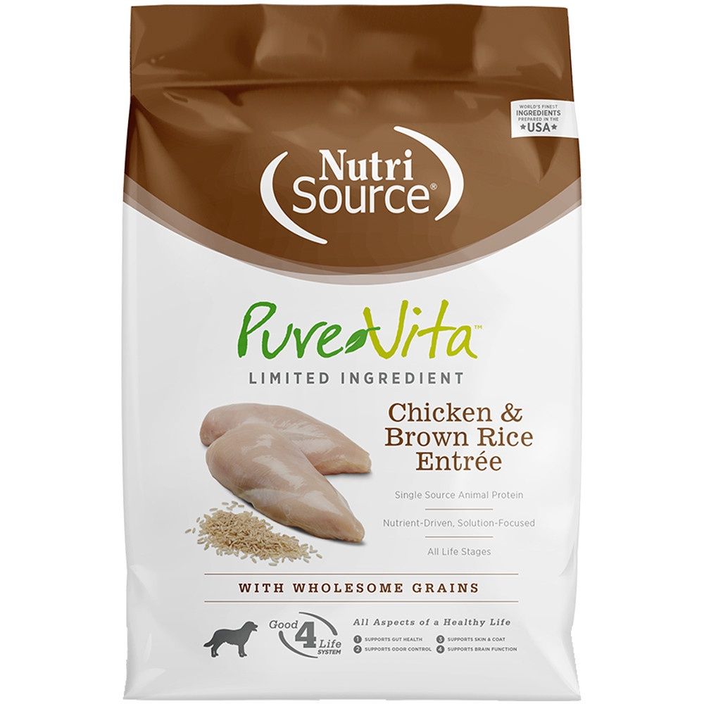 NutriSource  PureVita  Brand Chicken and Brown Rice Formula Dinner 4lb