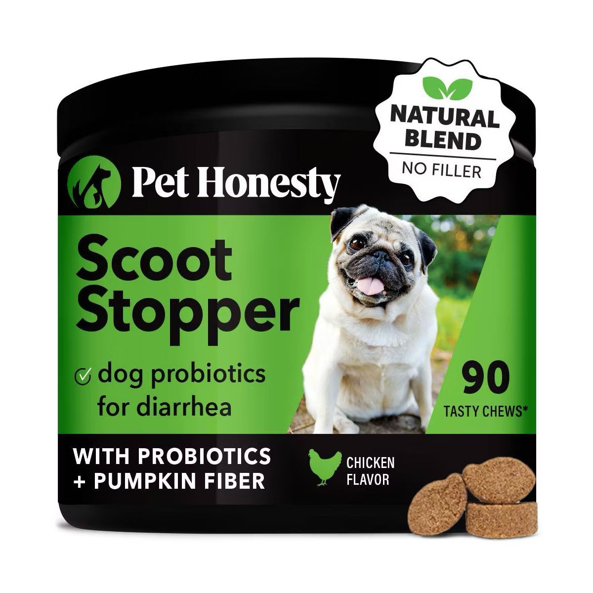 Pet Honesty Scoot Stopper Anal Gland Support Chicken Flavor for Dogs - 9.5oz/90ct