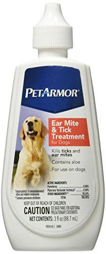 PetArmor Ear Mite and Tick Treatment for Dogs, 3 oz