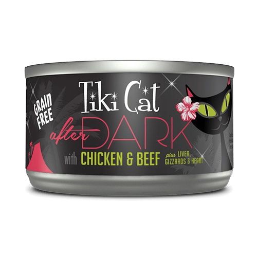 Tiki Cat After Dark Chicken &amp; Beef Grain-Free Food For Cats, 2.8 oz cans