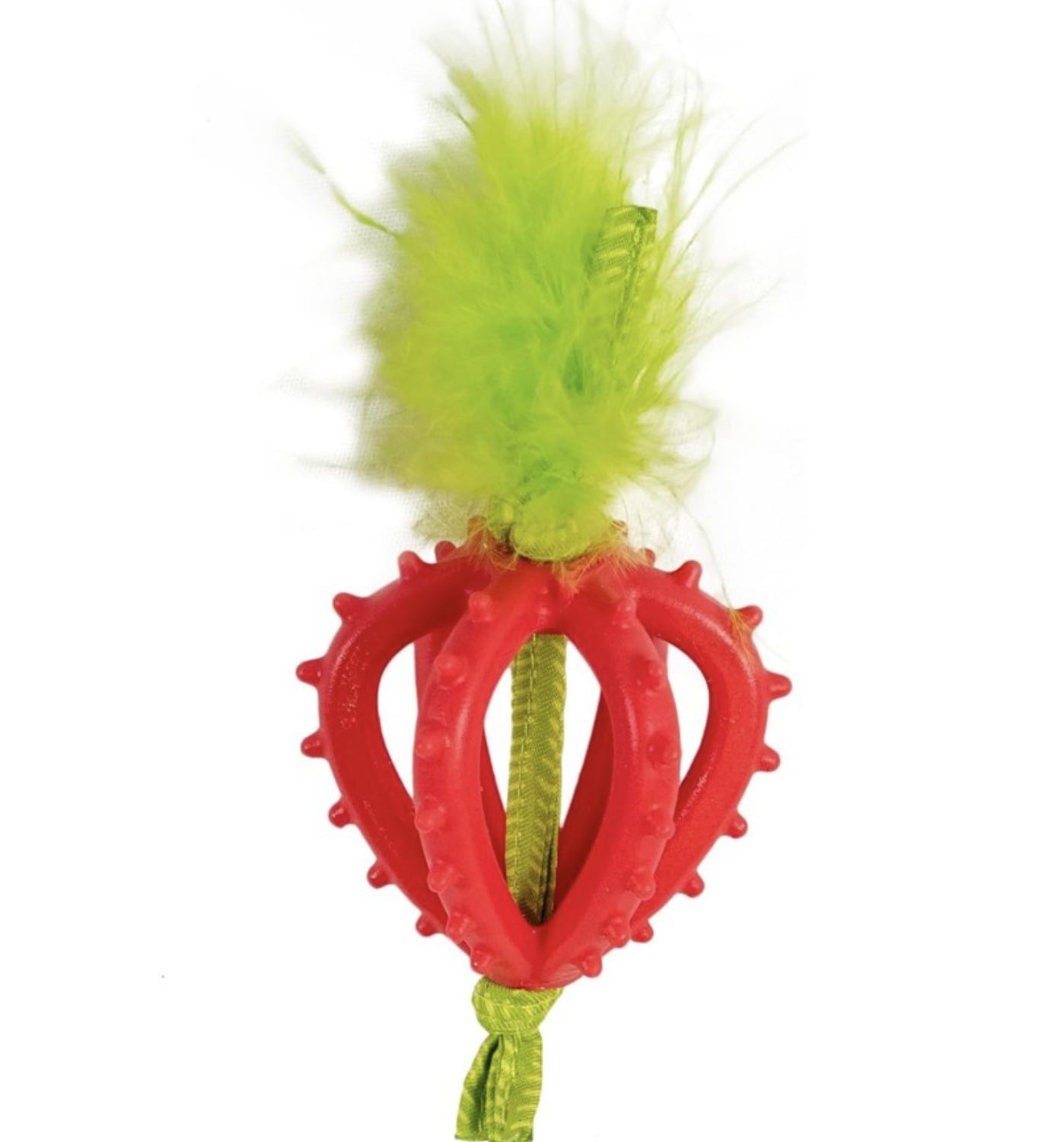 Catstages Dental Strawberry Teether Cat Plush Toy with Catnip Oil