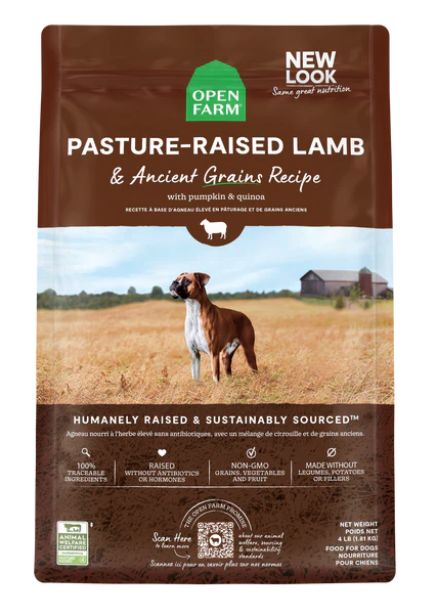 Open Farm Pasture-Raised Lamb &amp; Ancient Grains Recipe Dry Dog Food, 4 Pounds