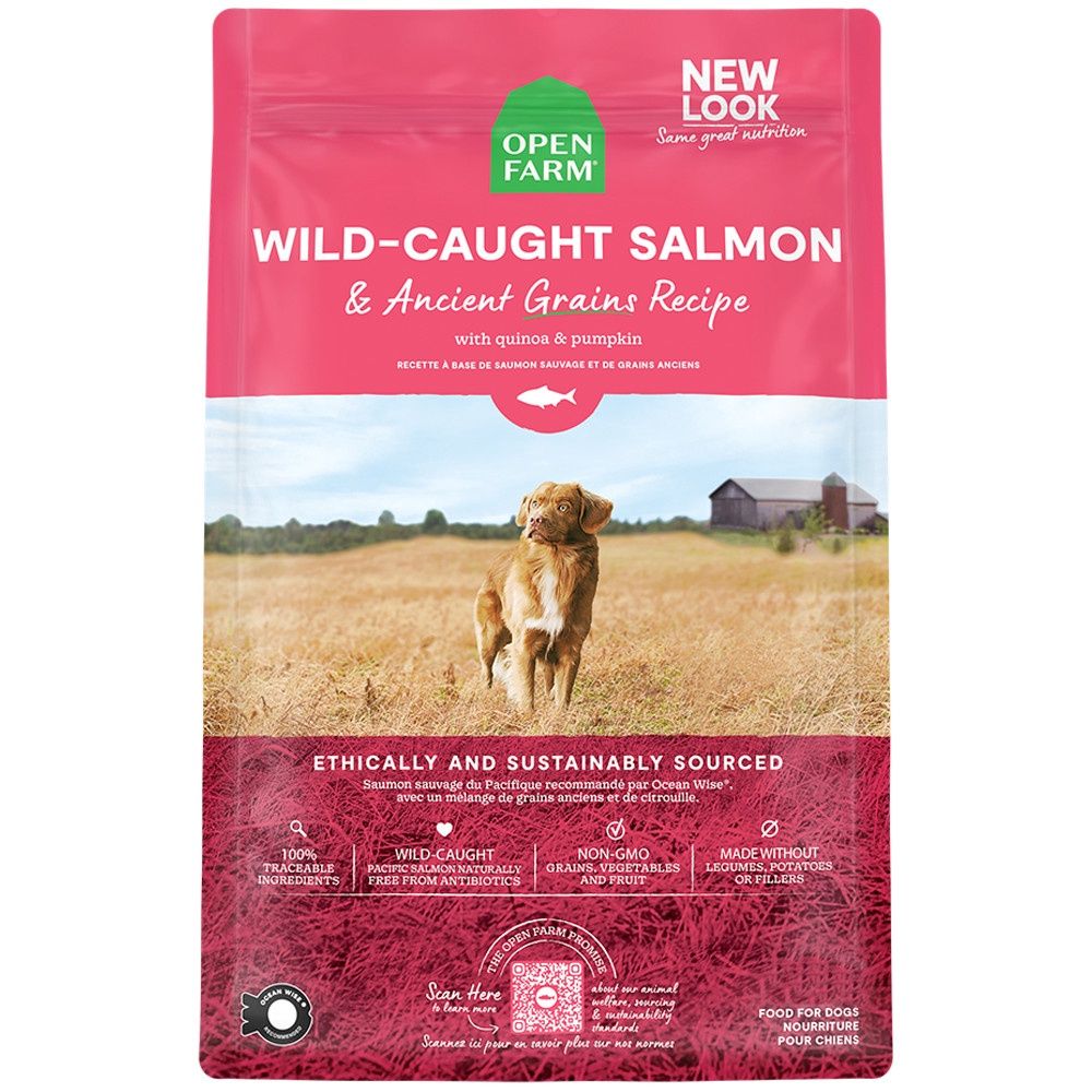 Open Farm Wild-Caught Salmon &amp; Ancient Grains Recipe Dry Dog Food, 22-lb