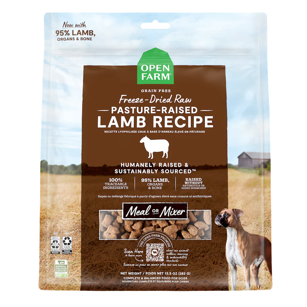Open Farm Grain Free Pasture-Raised Lamb Recipe Freeze-Dried Raw Dog Food 3.5