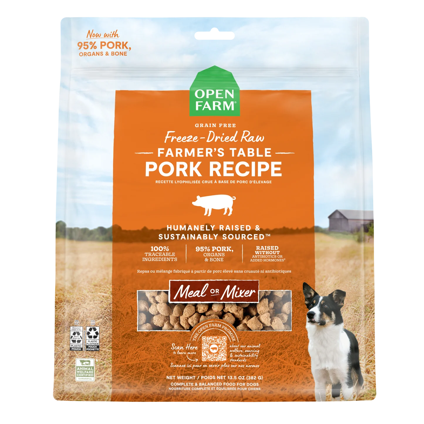 Open Farm Farmer'S Table Pork Freeze Dried Raw Morsels For Dogs 13.5oz Bag