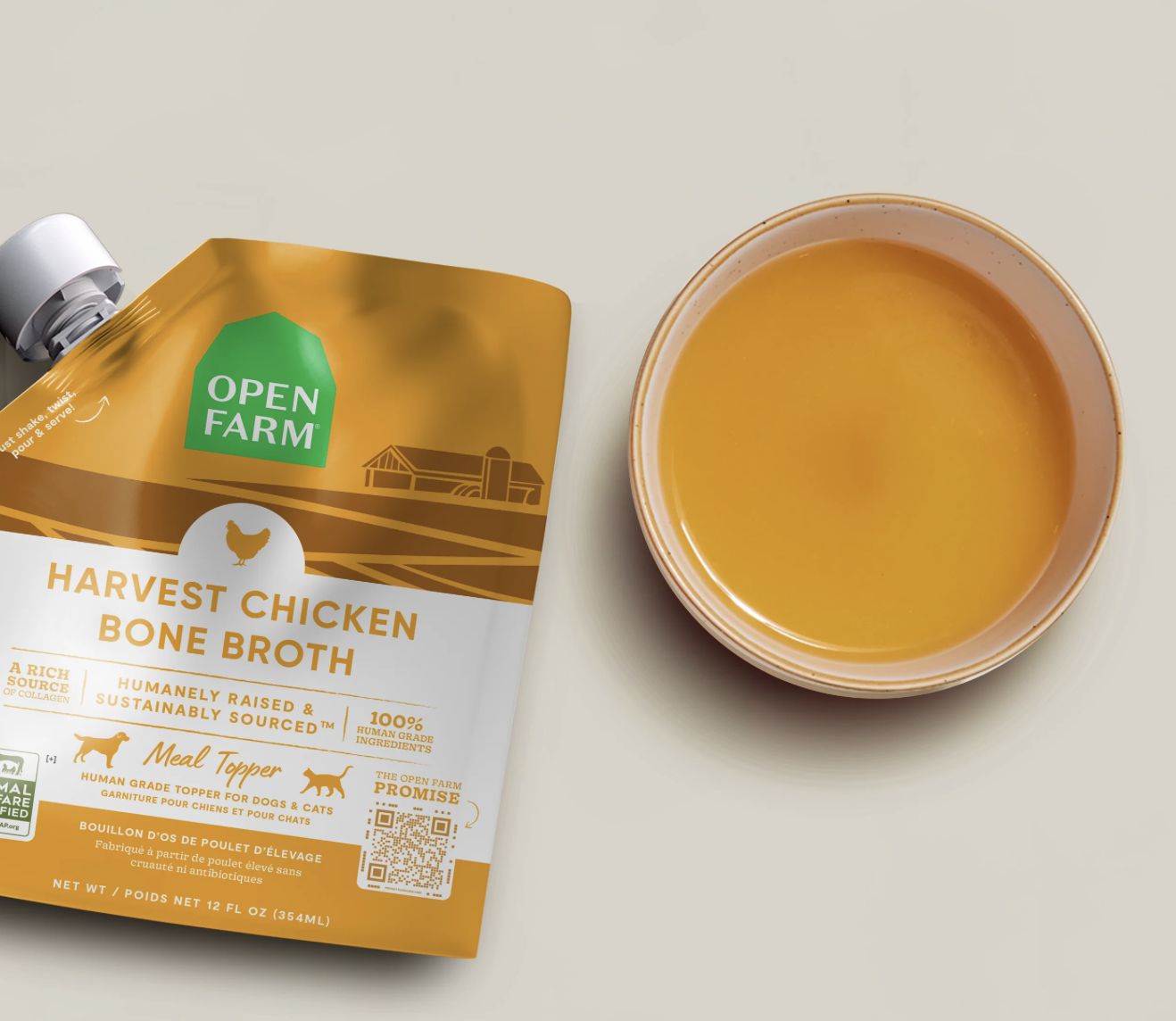 Open Farm Harvest Chicken Bone Broth 12 oz