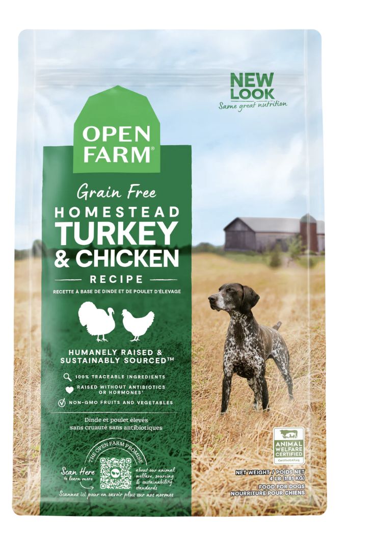 Open Farm Homestead Turkey &amp; Chicken Recipe Grain Free Kibble For Dogs 11lb Bag