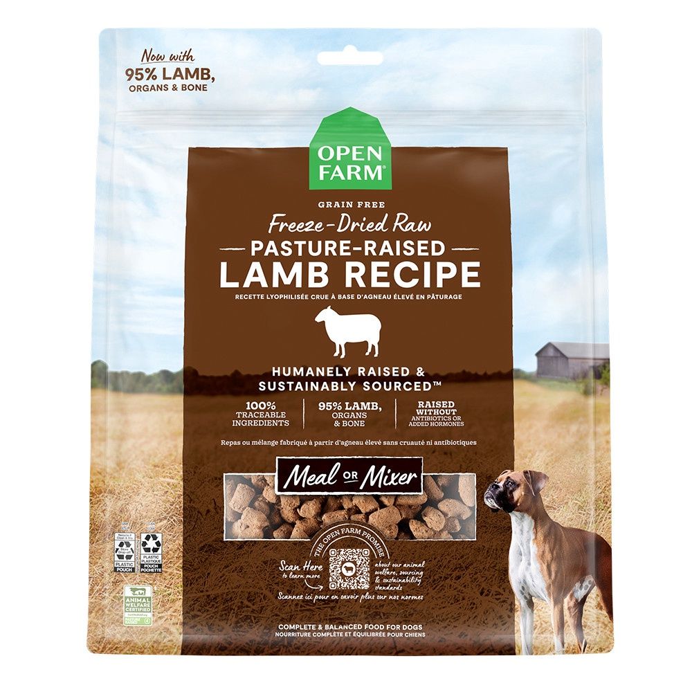 Open Farm Grain Free Pasture-Raised Lamb Recipe Freeze-Dried Raw Dog Food 13.5