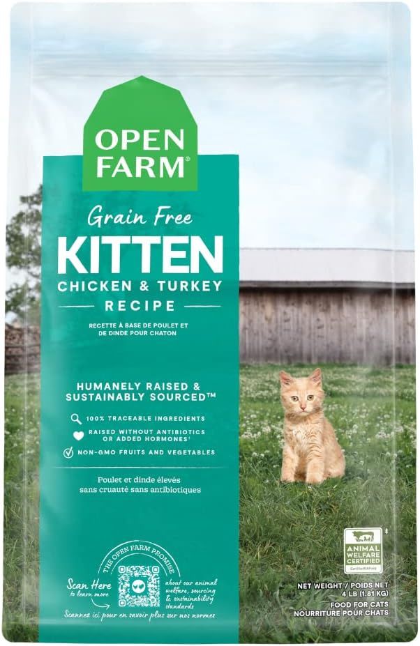 Open Farm Kitten Kibble 2lb High Protein Humanely Raised Chicken Turkey