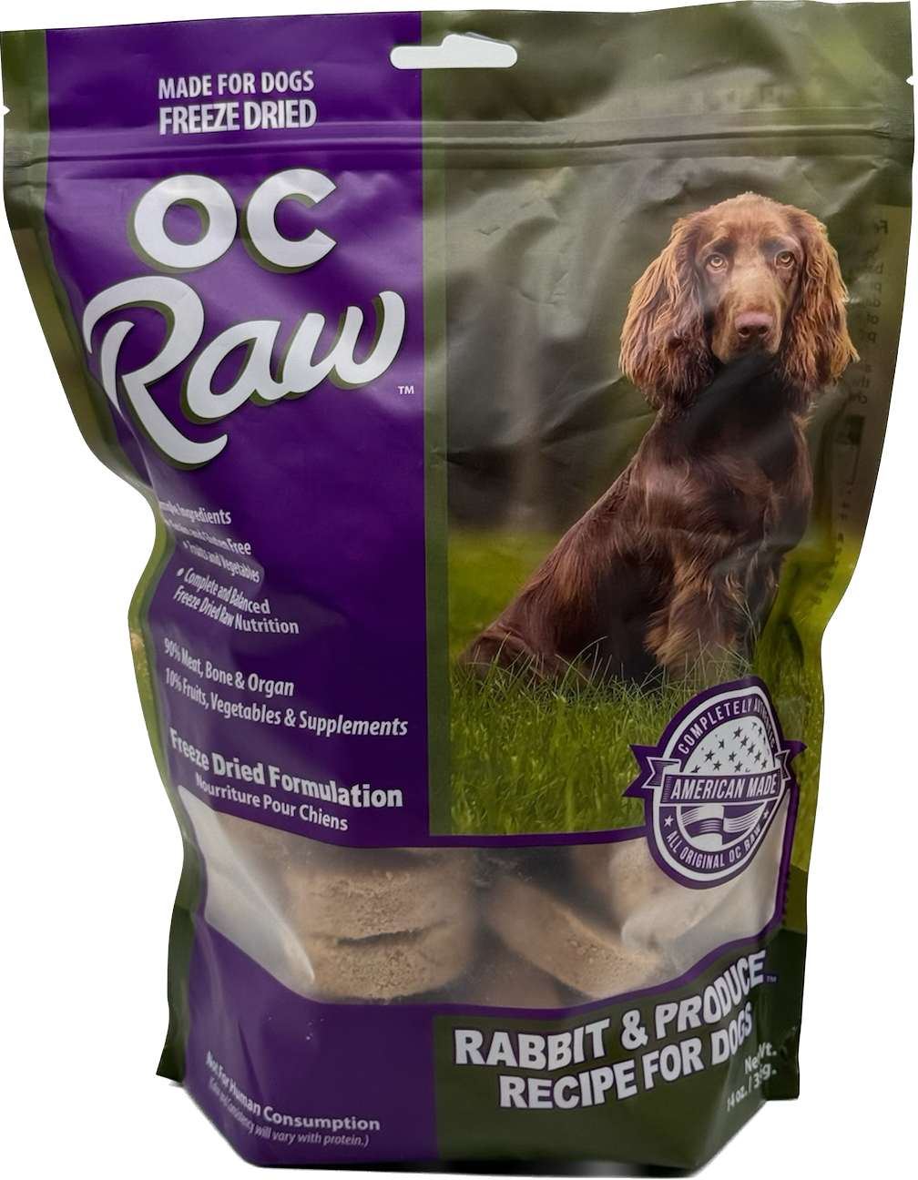 OC RAW FDRABBIT &amp; PRODUCE ~ 14 OZ Freeze Dried Sliders