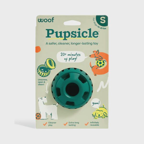 WOOF DOG TOY PUPSICLE GREEN SMALL