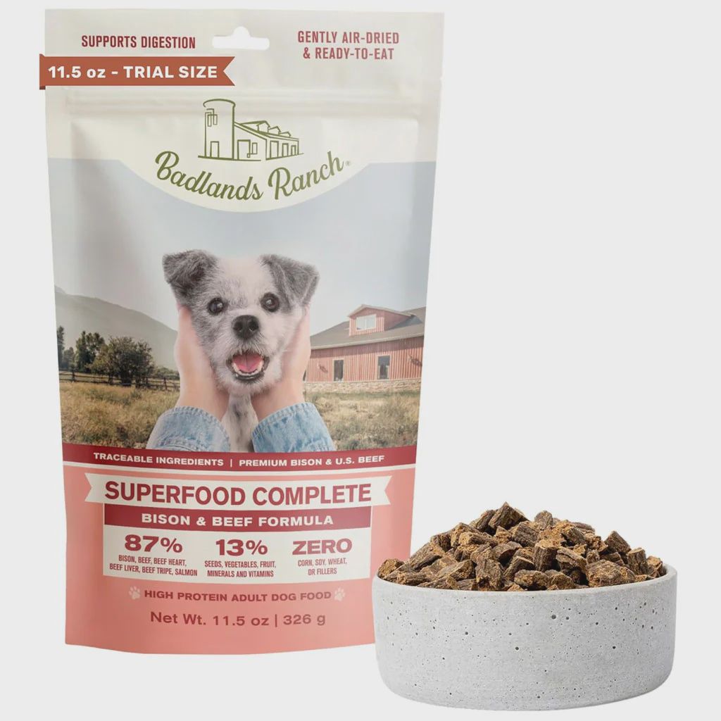 Badlands Ranch Superfood Complete Air Dried Bison &amp; Beef Formula Dog Food 24 oz