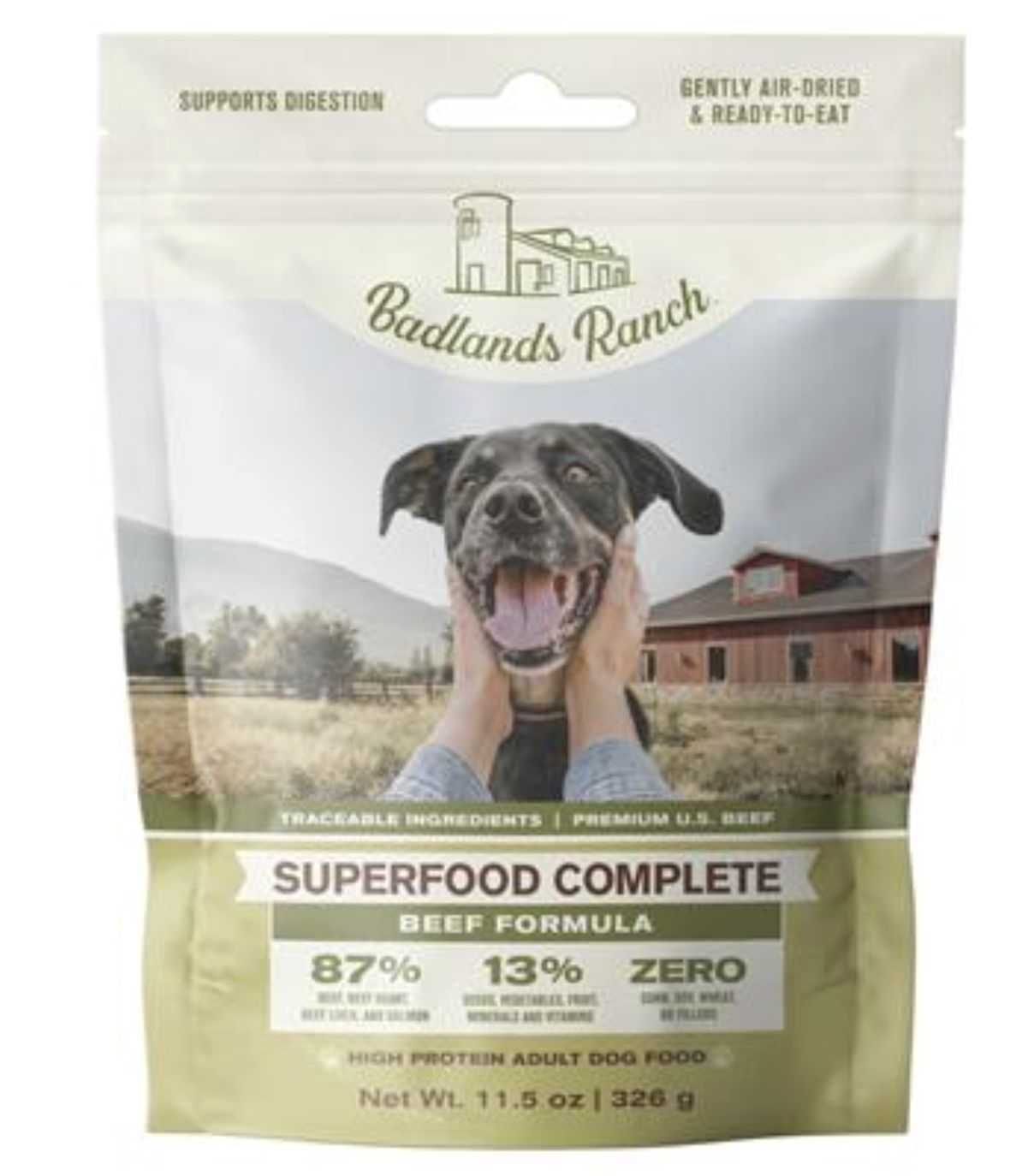 Badlands Ranch Superfood Complete Beef Formula Air Dried Dog Food 11.5oz