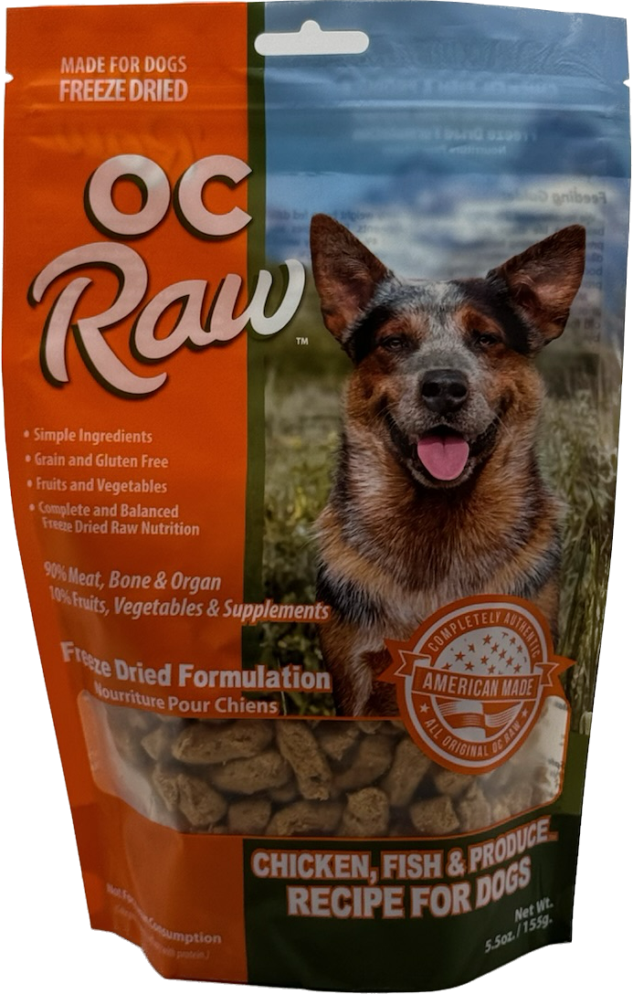 OC RAW FDCHICKEN, FISH &amp; PRODUCE  5.5 oz Freeze Dried Meaty Rox