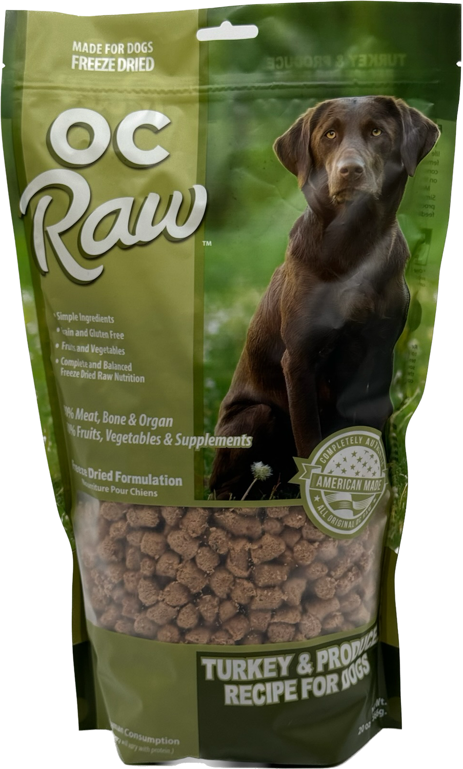 OC RAW FD Dried Rox Turkey Produce Dog Food 20oz