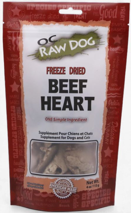 OC Raw Freeze Dried Beef Heart Dog Treat 4oz