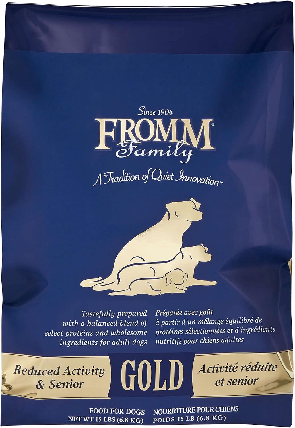 Fromm Reduced Activity Senior Gold Premium Dog Food - Senior Dry Dog Food for Medium &amp; Small Breeds - Chicken Recipe - 15 lb