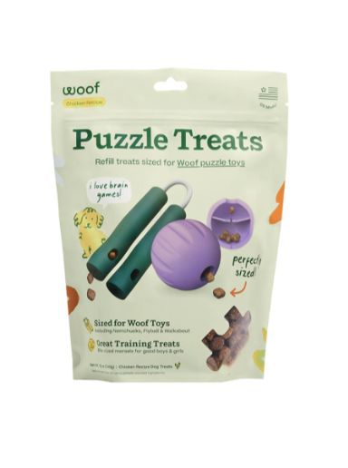 Woof Pet Puzzle Chicken Recipe Dog Treats, 12-oz