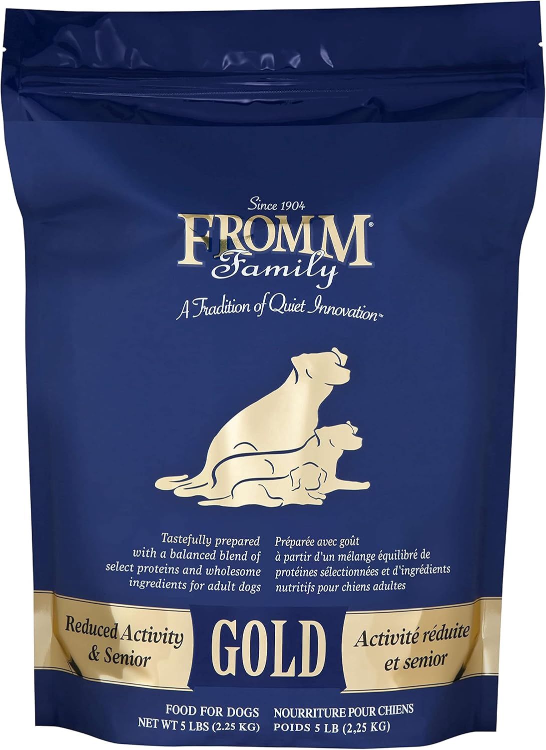 Fromm Reduced Activity Senior Gold Premium Dog Food - Senior Dry Dog Food for Medium &amp; Small Breeds - Chicken Recipe - 5 lb