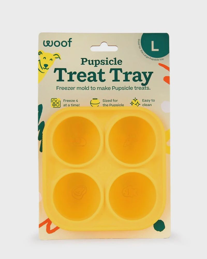 Woof Pupsicle Treat Tray Mold, Yellow, Large