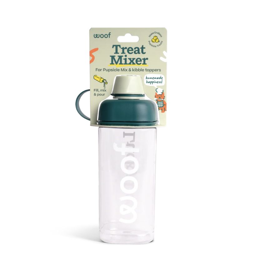 WOOF DOG TREAT MIXER BOTTLE