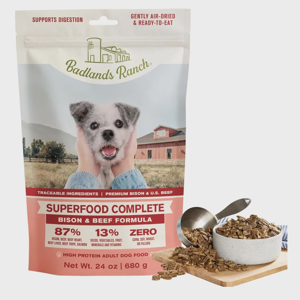 Badlands Ranch Superfood Complete Air Dried Bison &amp; Beef Formula Dog Food 11.5 oz