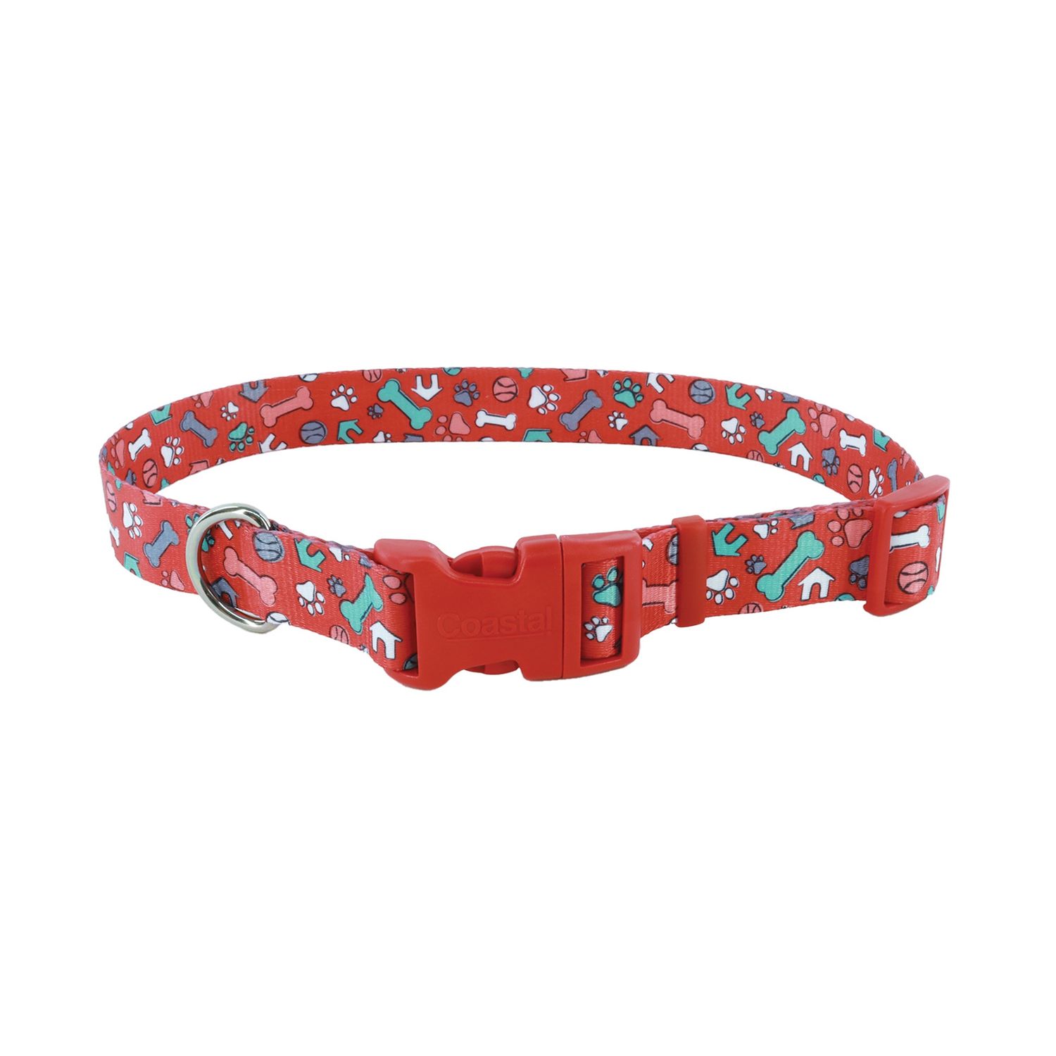 CSTL STYLE DOG CLLR RED BNE XS