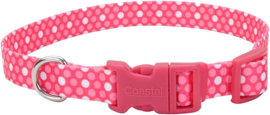 Coastal Pet Attire Pink Dots Dog Collar XS