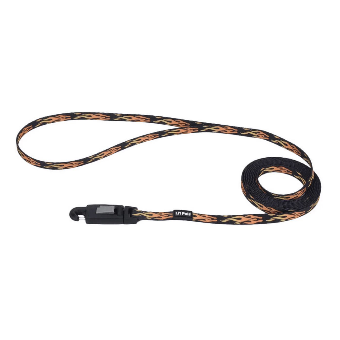 Coastal Li'l Pals Patterned Dog Leash with E-Z Snap Flames Black
