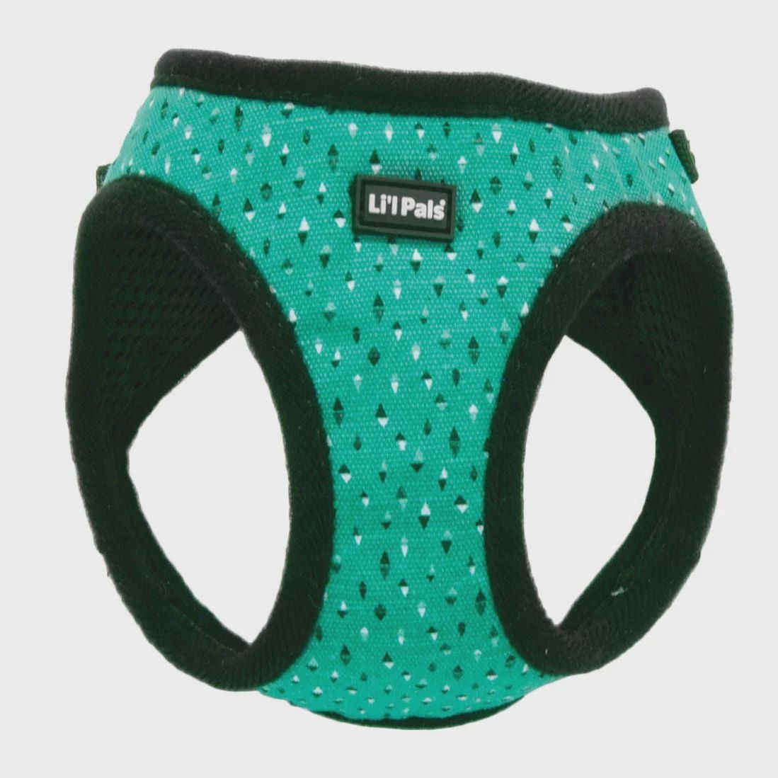 Coastal Pet Products Li'l Pals® Canvas Dog Harness, Teal and Grey Diamonds