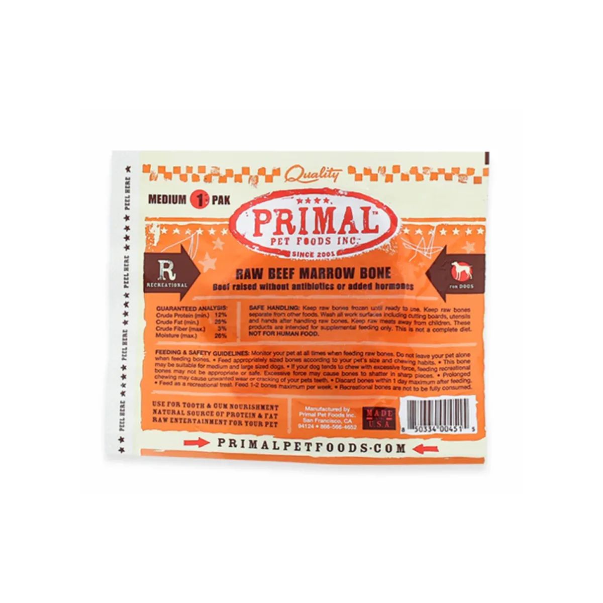 Primal Frozen Beef Marrow Bone - Medium