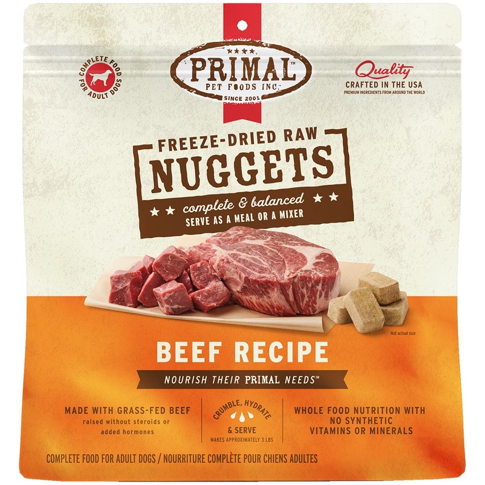 Primal Freeze-Dried Raw Nuggets Beef Recipe Adult Dog Food