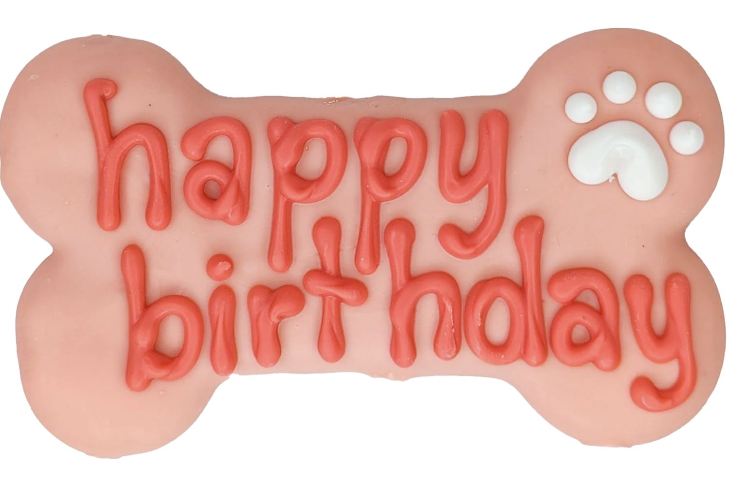 Pink Happy Birthday Bone Cookie