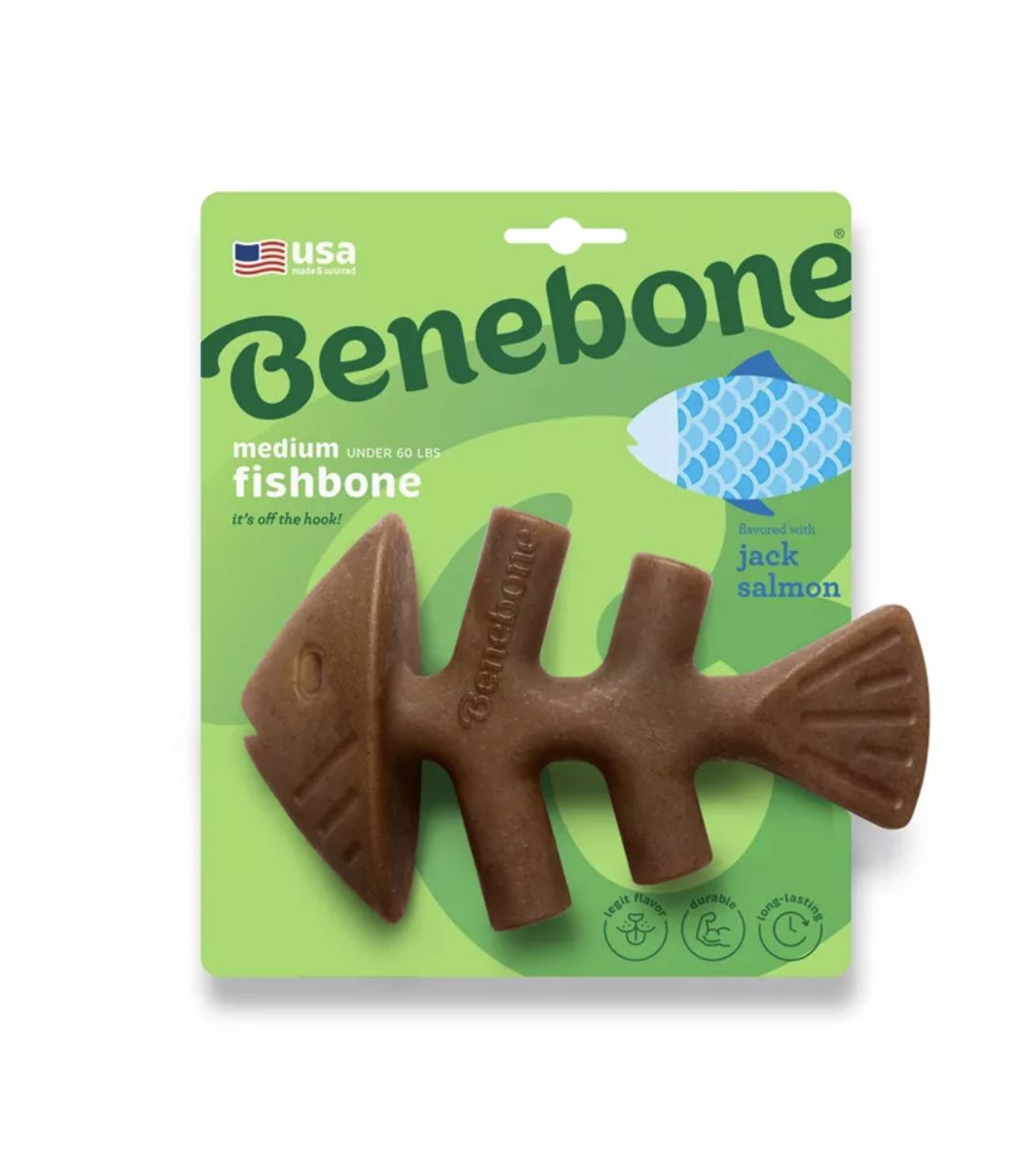 Benebone Small Salmon Fishbone Dog Chew Toy