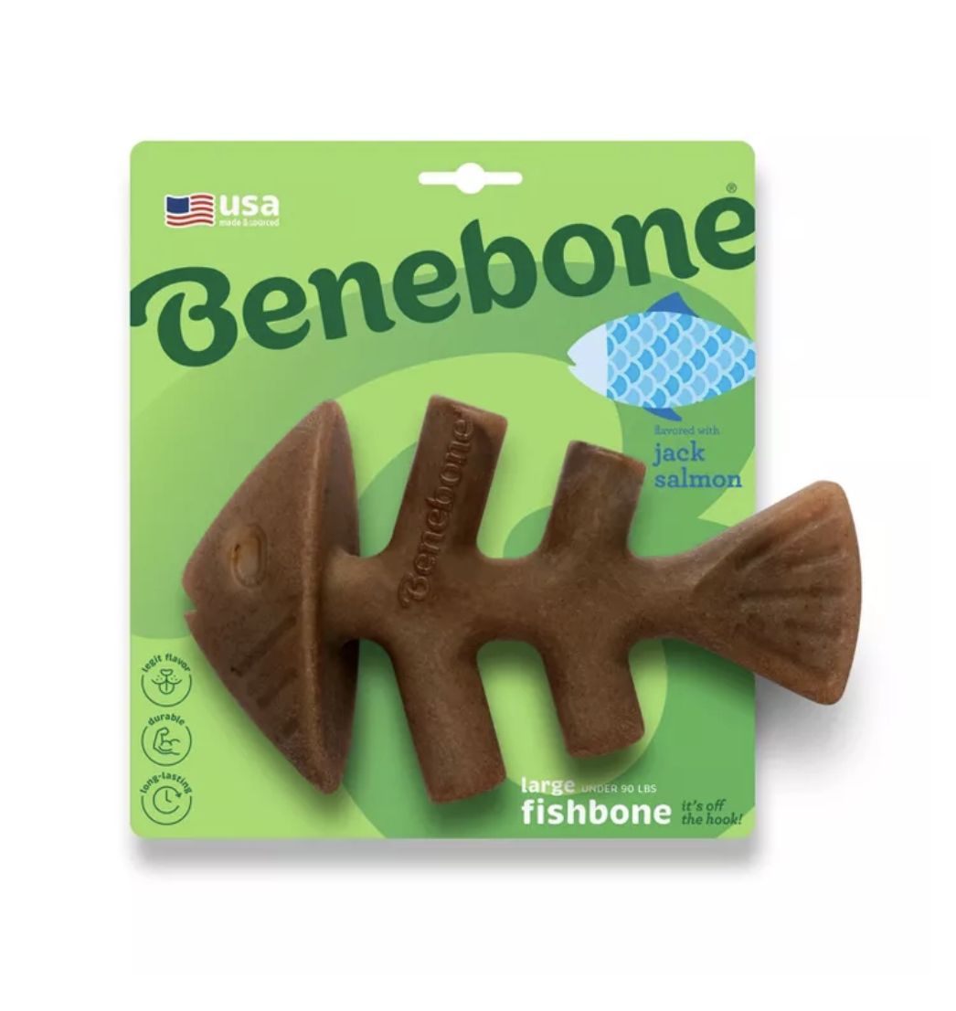Benebone Fish Dog Bone Chew Toy - L