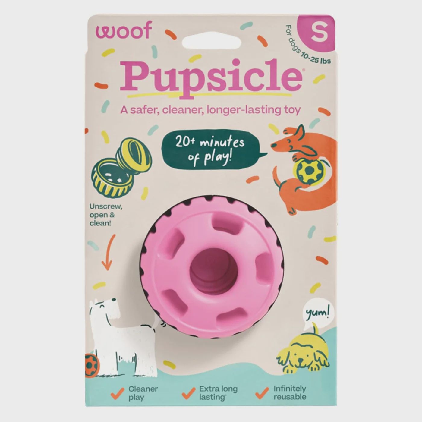 Woof Dog Pupsicle Birthday Pink Small