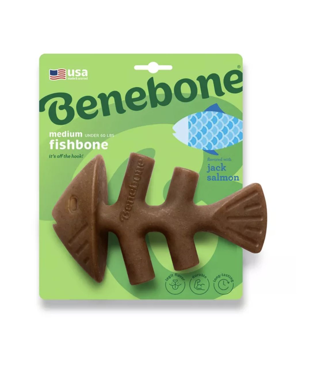 Benebone Fish Dog Bone Chew Toy - M