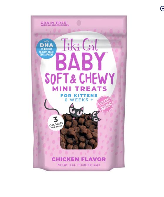 Tiki Pets Cat Soft &amp; Chewy Kitten Chicken 2oz