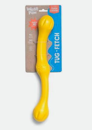 West Paw Zwig Tug &amp; Fetch Stick Dog Toy (Yellow)