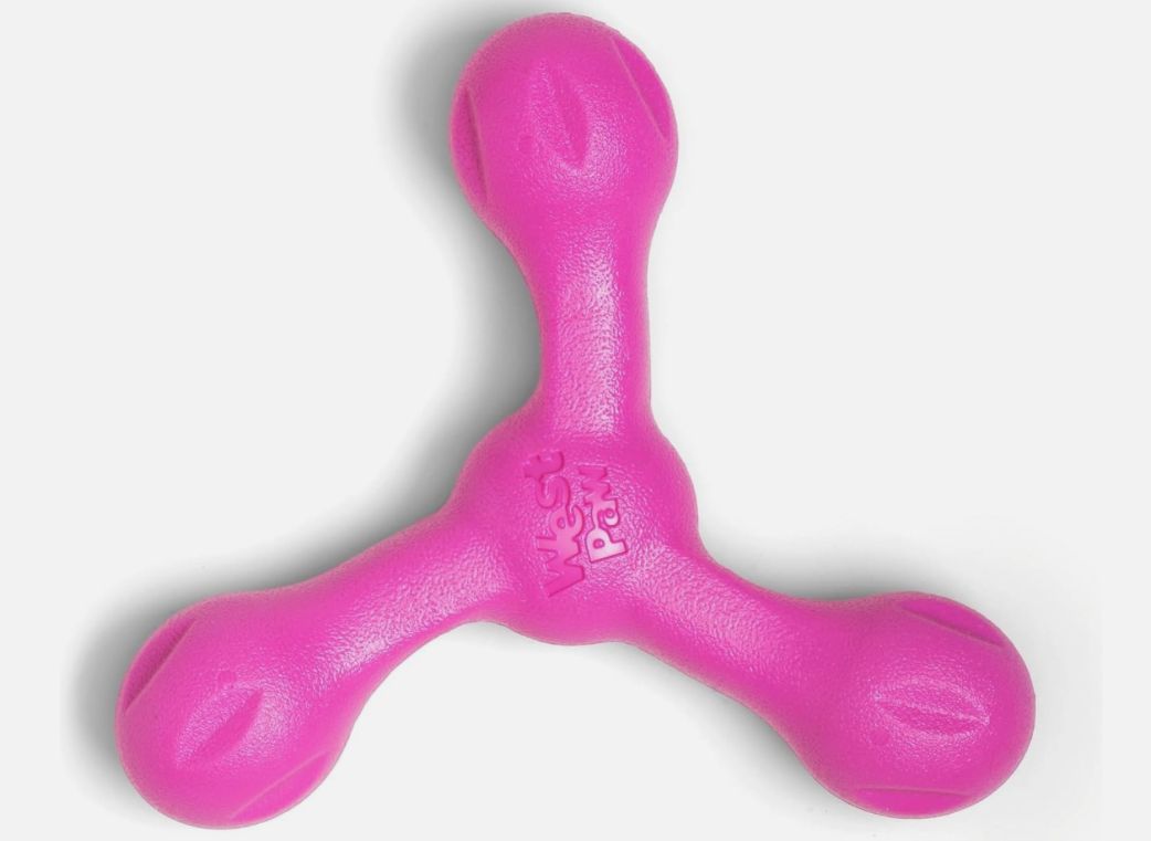 West Paw Skamp Flyer-Inspired Fetch Dog Toy (Hot Pink)