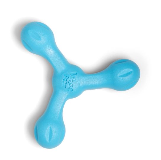West Paw Skamp Flyer-Inspired Fetch Dog Toy (Aqua Blue)