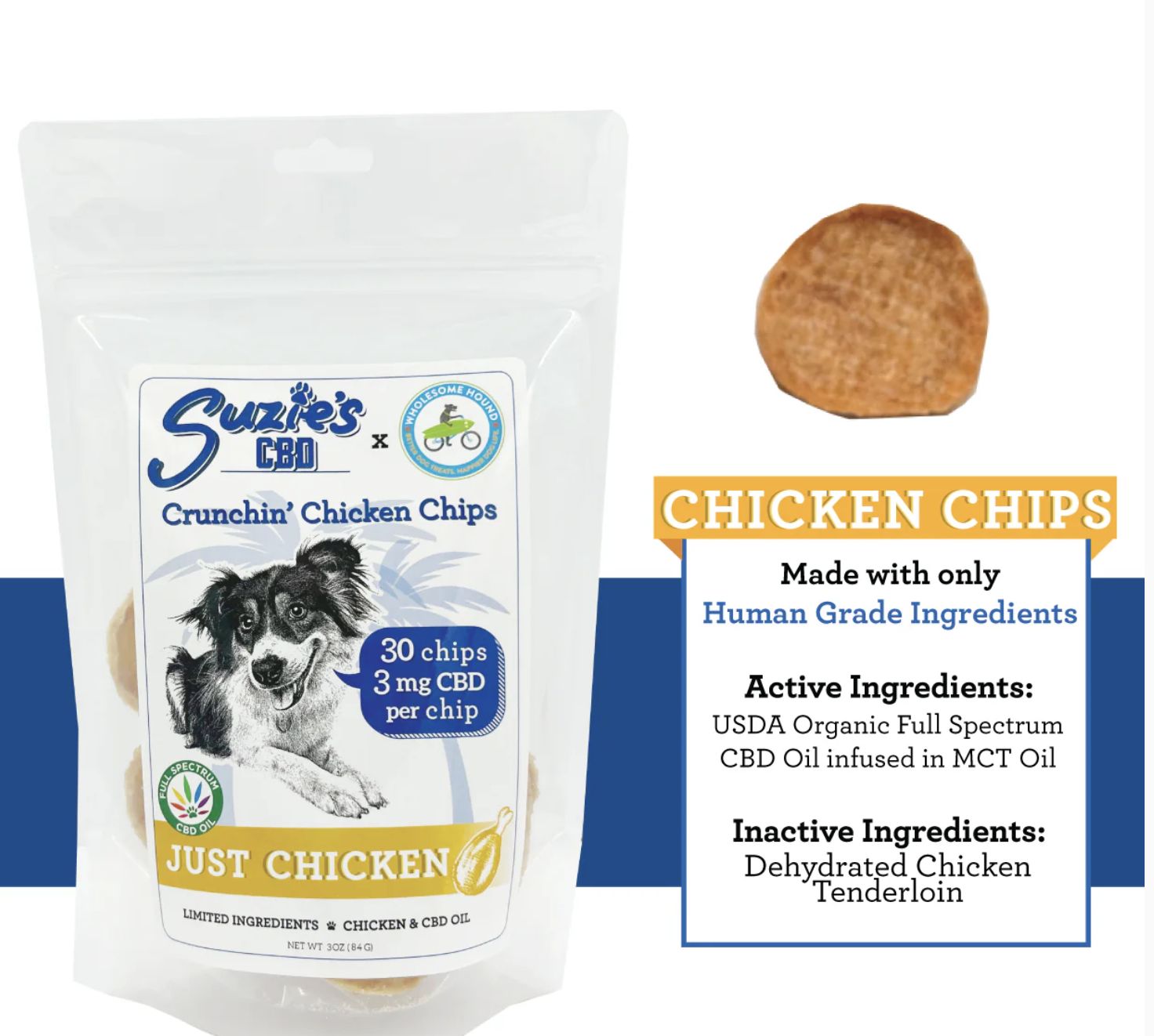 Suzie's CBD - Crunchin' Chicken Chips - 3 oz Bag