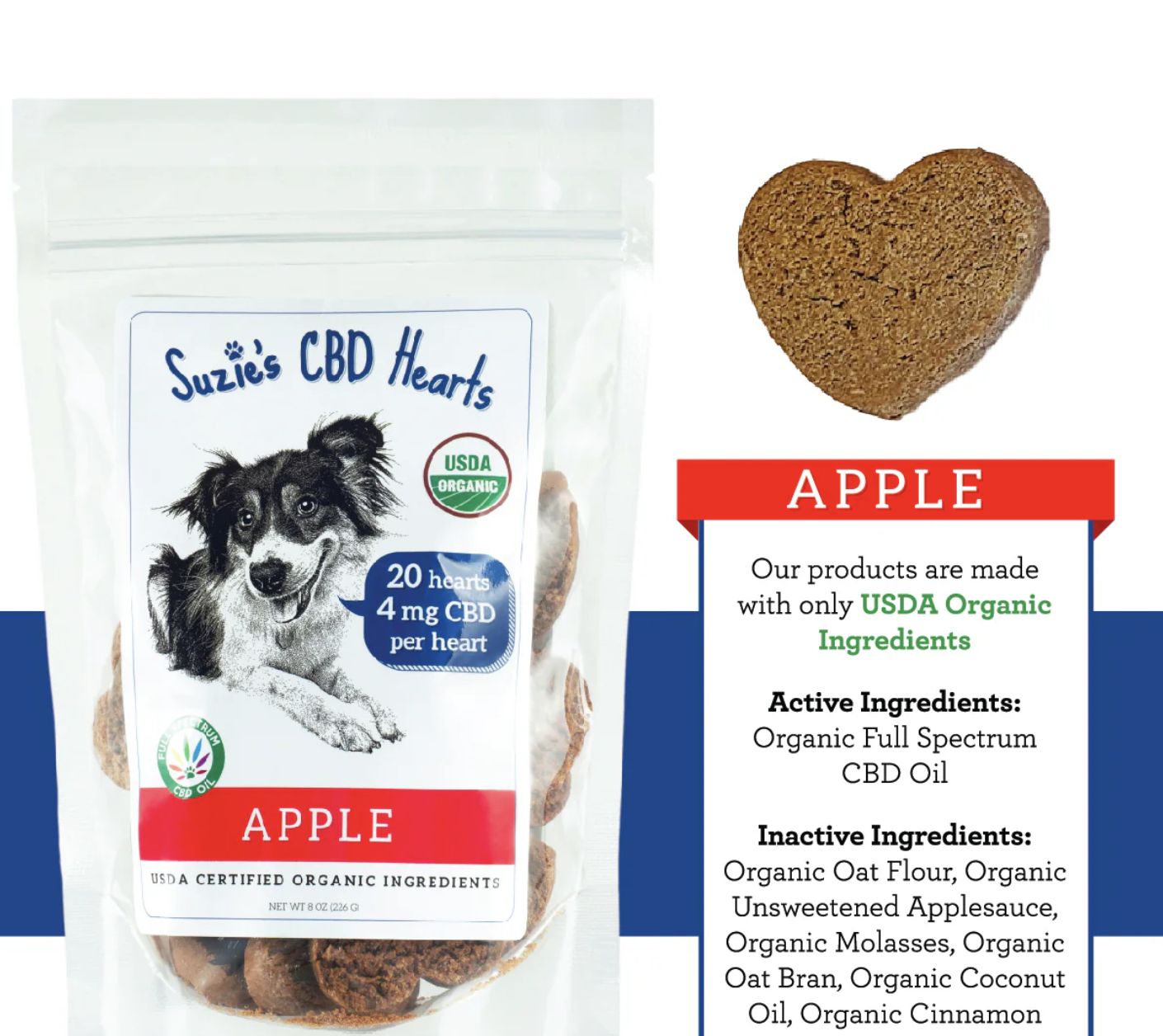 Suzie's CBD Hearts -Apple - 8oz Bag