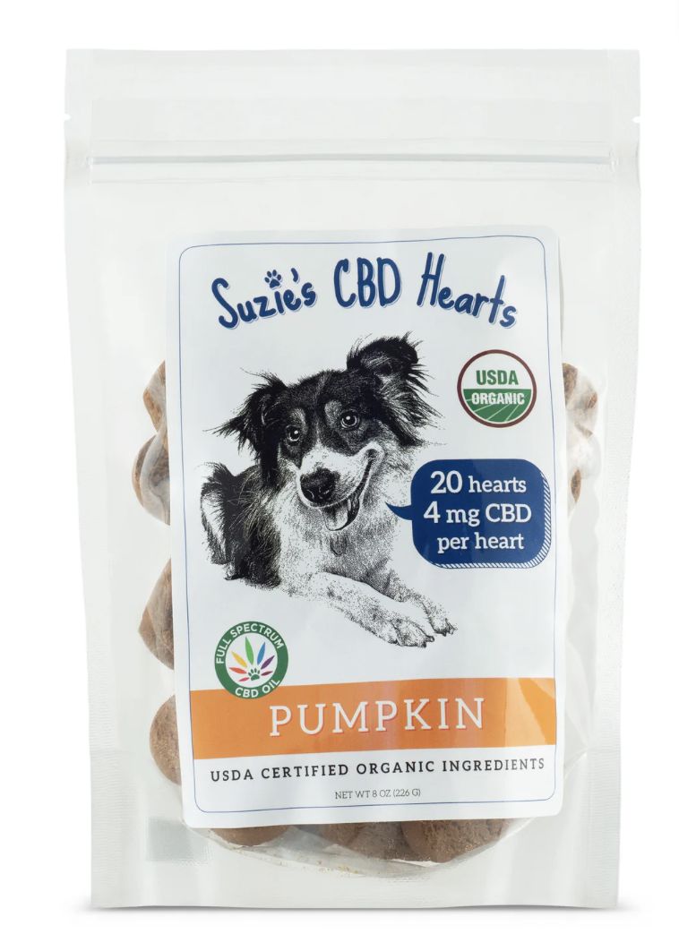 Suzie CBD Treats 4 mg CBD Dog Treat Hearts