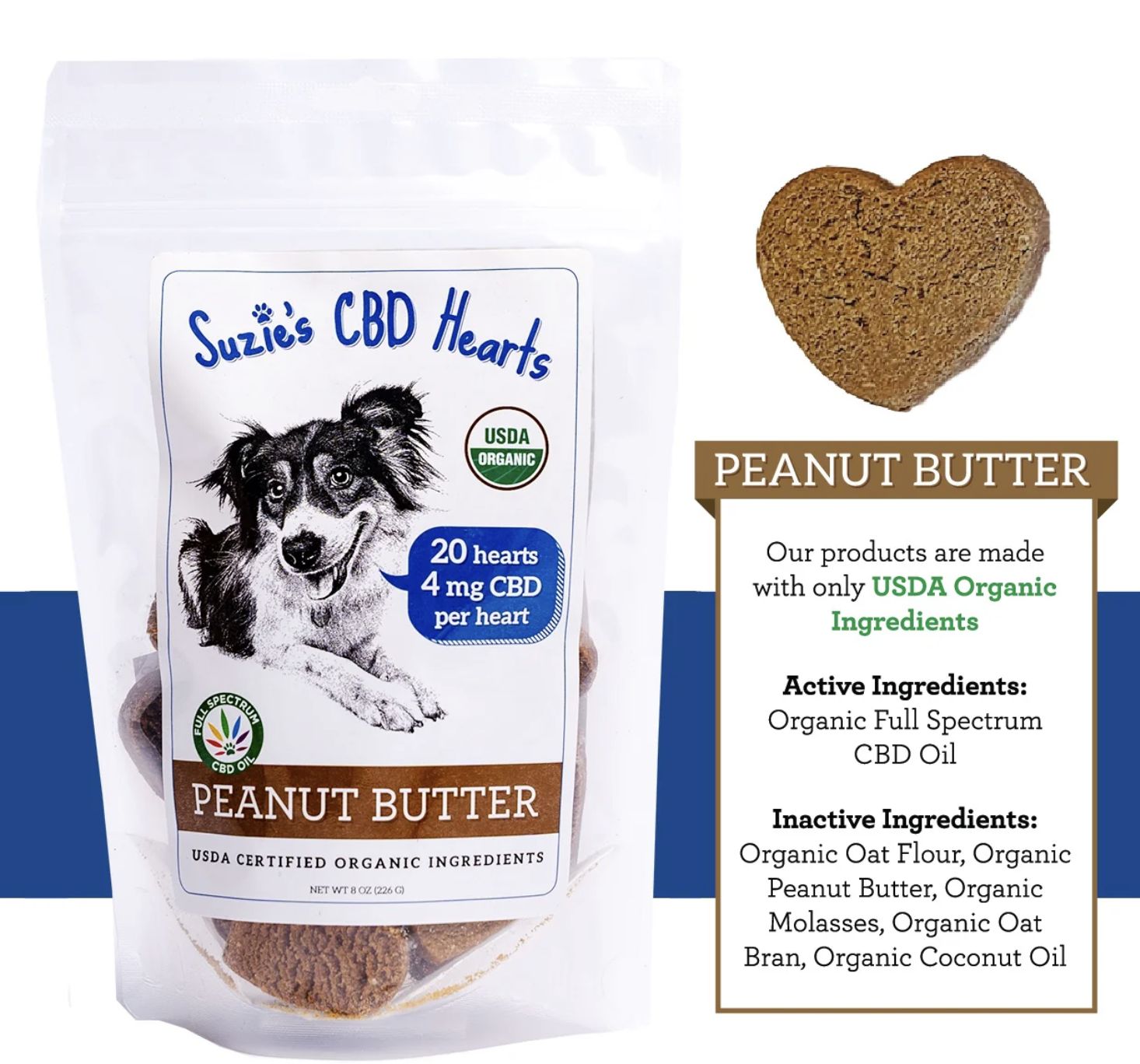 Suzie's CBD Hearts - Peanut Butter - 8oz Bag