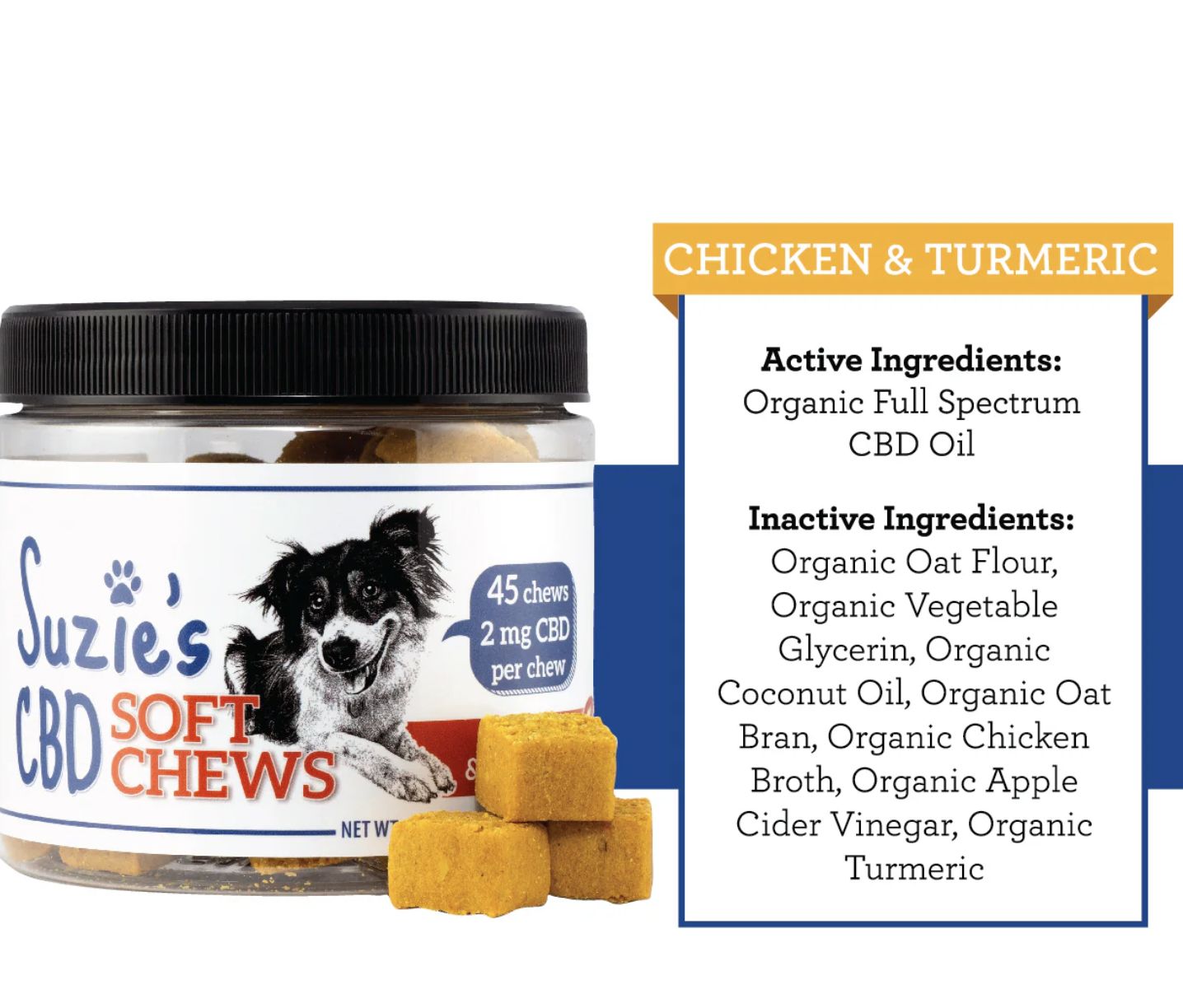 Suzie's Soft Chews - Peanut Butter &amp; Carob - 45 count - 7.5oz Jar