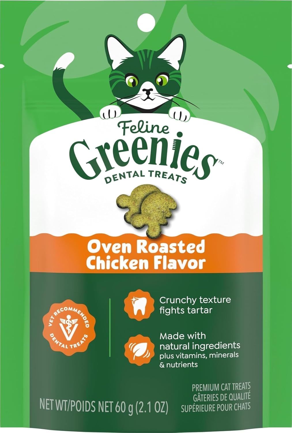 Greenies Feline Natural Dental Cat Treats, Roasted Chicken Flavor