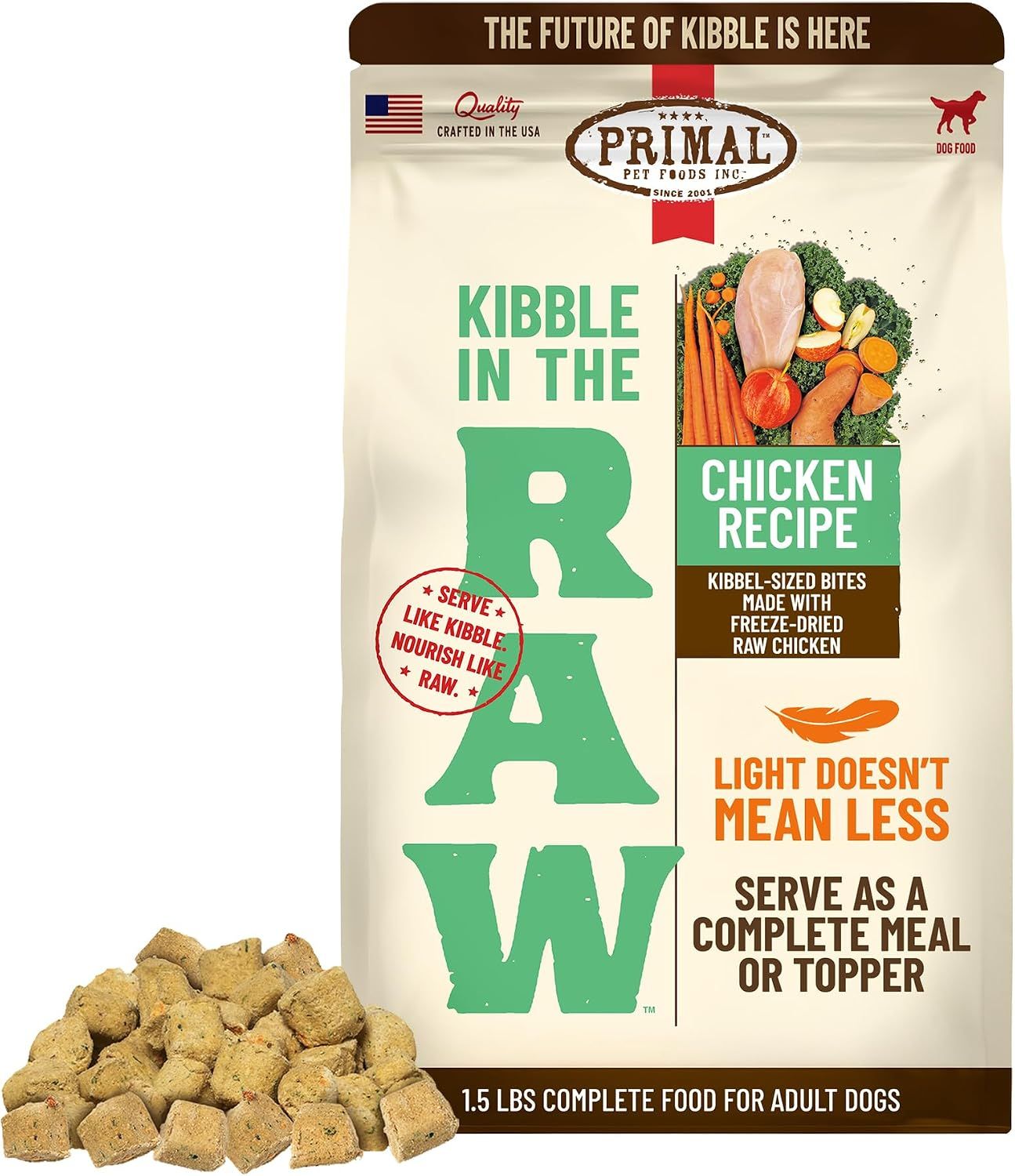 Primal Kibble in The Raw, FD  Chicken, 1.5 lb